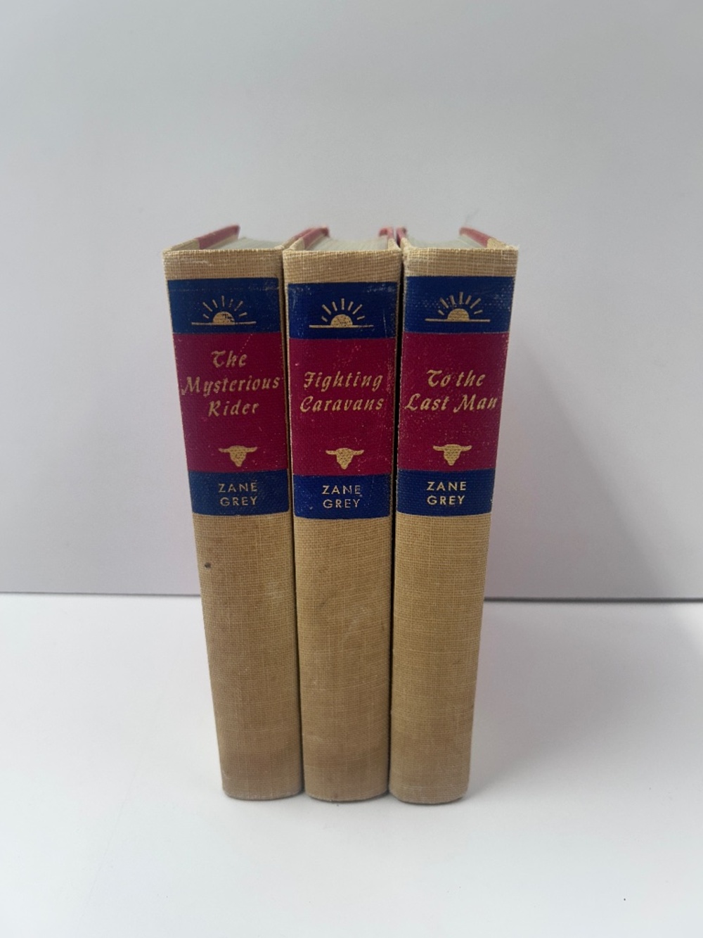 Lot of 3 Hardcover Zane Grey Books Mysterious Ride Last Man Fighting Caravans